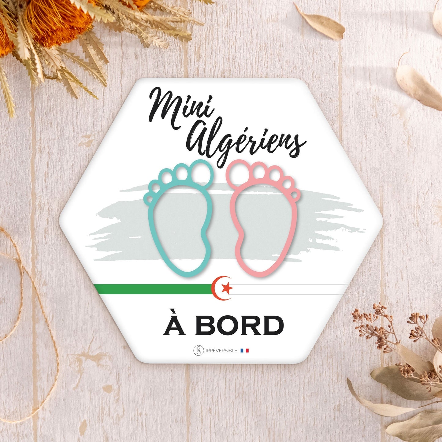Adhésif / Autocollant bébé à bord - Algérien(ne) à bord
