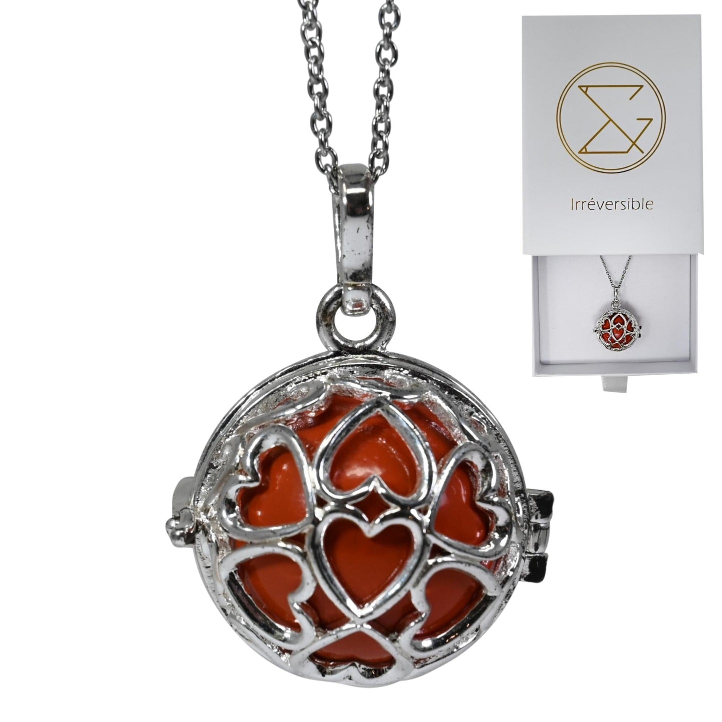 Bola de Grossesse - Sarah Colliers Bola 100% Plaqué Argent, Bola, Cage, Collier, Collier