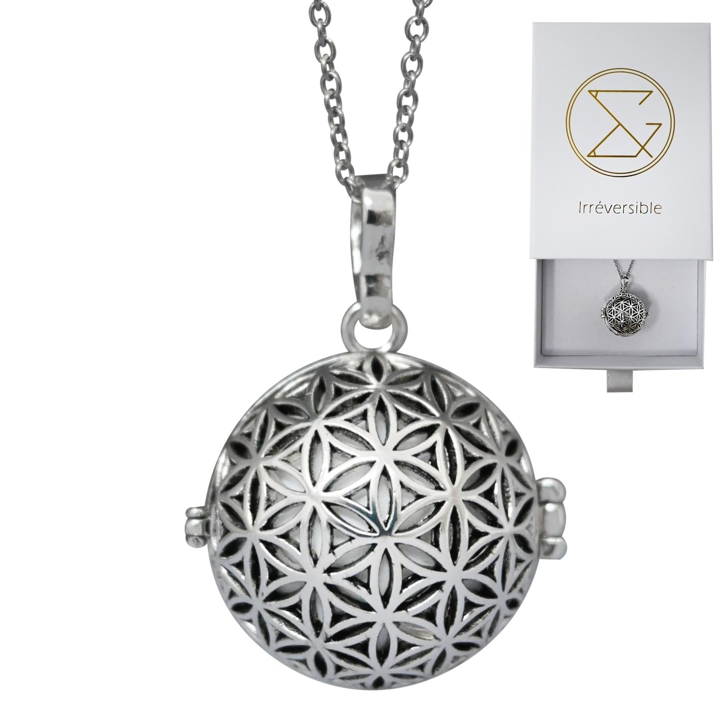 Bola de Grossesse - Lila Colliers Bola 100% Plaqué Argent, Bola, Cage, Collier, Collier
