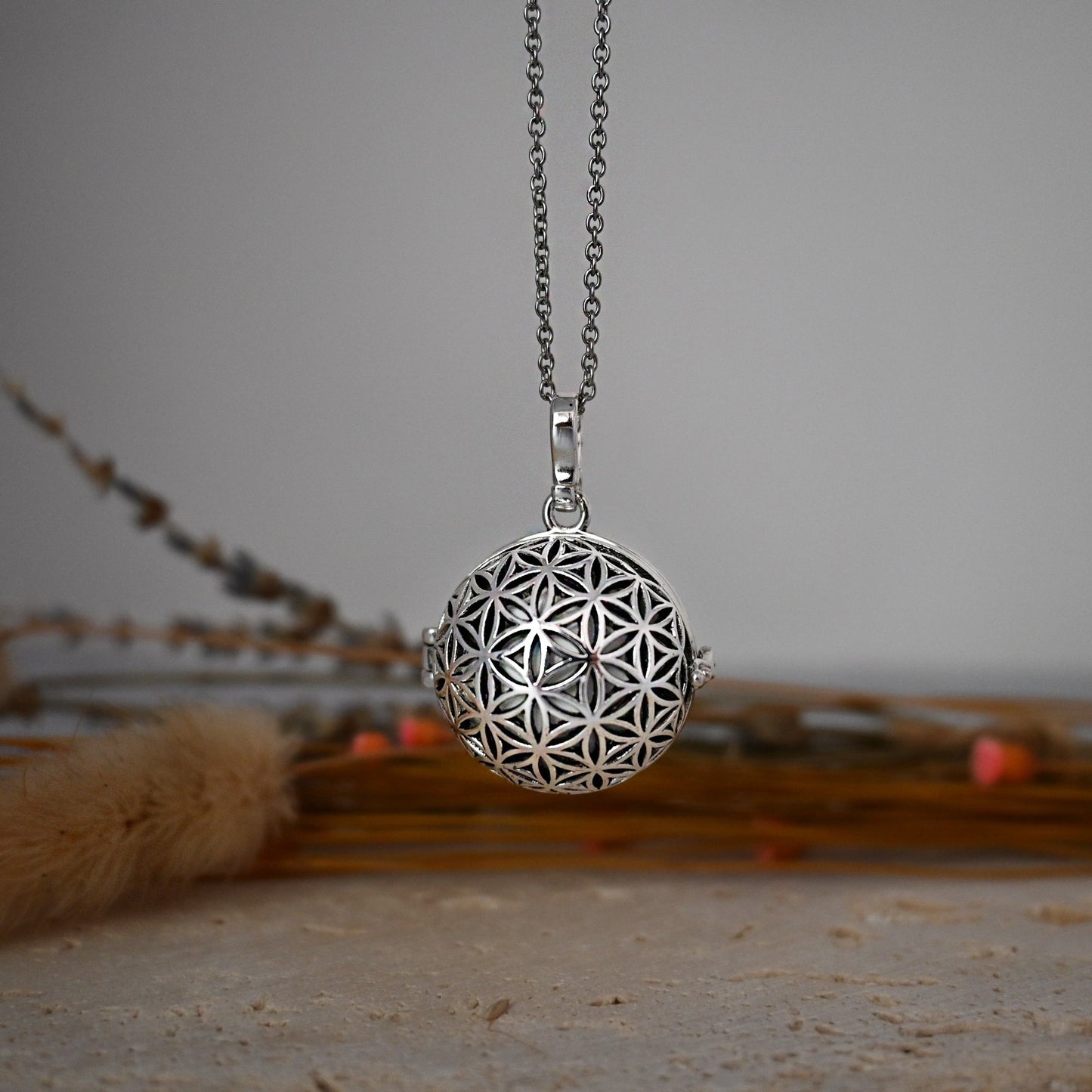 Bola de Grossesse - Lila Colliers Bola 100% Plaqué Argent, Bola, Cage, Collier, Collier