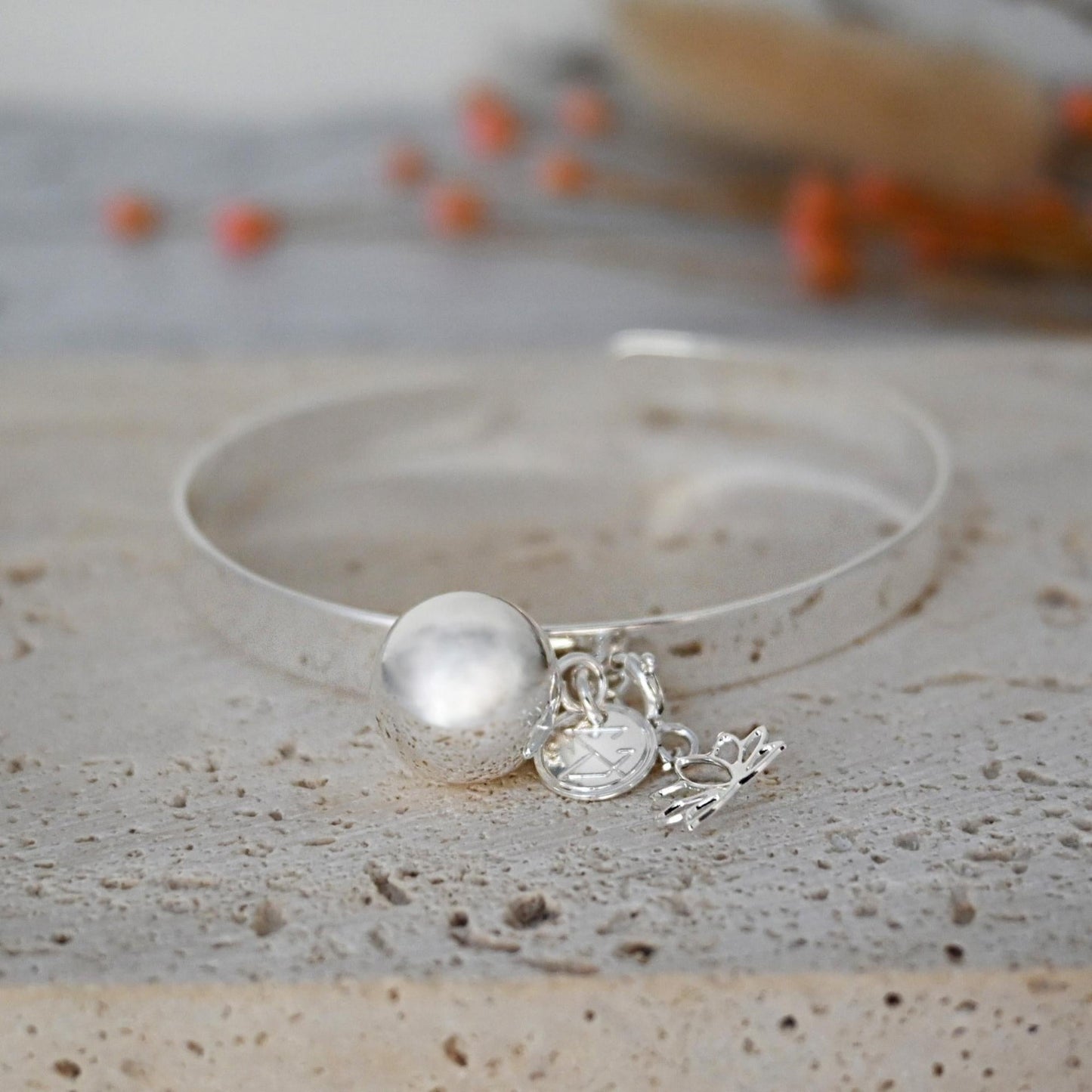 Bracelet Bola de Grossesse - Made In France - Camille Bracelet Bola 100% Plaqué Argent, Argent 10 Micron, Bille Bola, Bracelet, Adulte