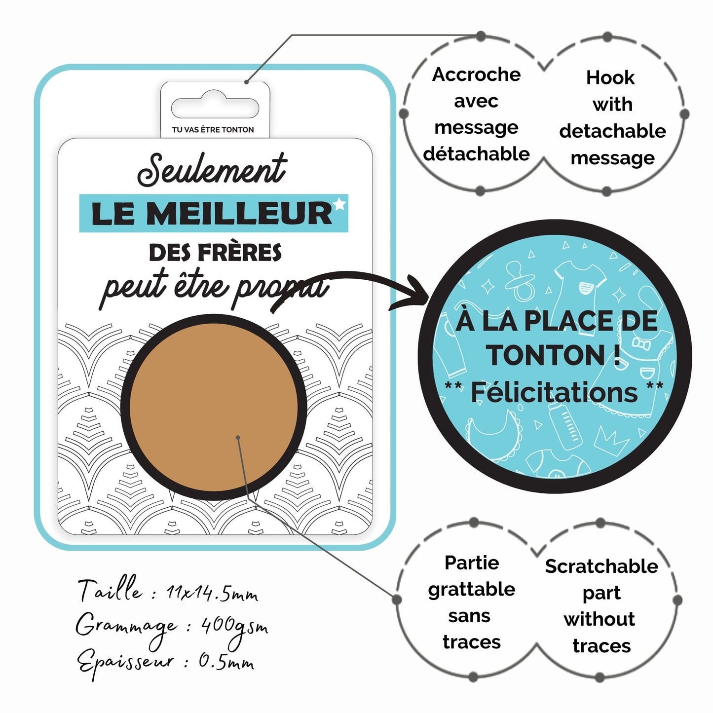 Carte à gratter - Tu vas être tonton