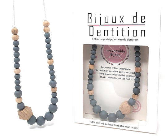 Collier d'allaitement ou de portage en silicone de chez Irréversible Bijoux