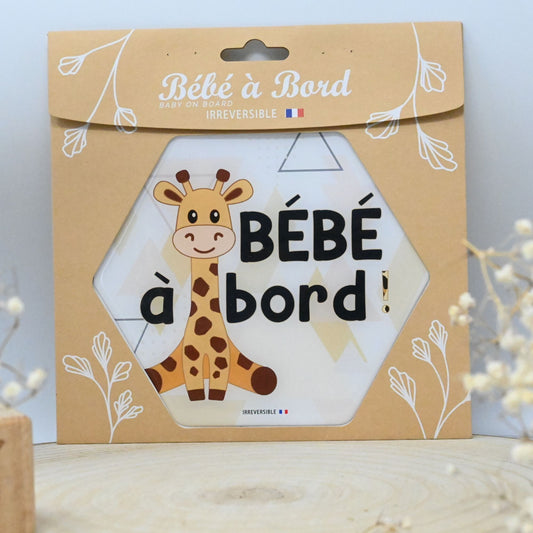 Adhésif / Autocollant bébé à bord - Girafe - DESTOCK