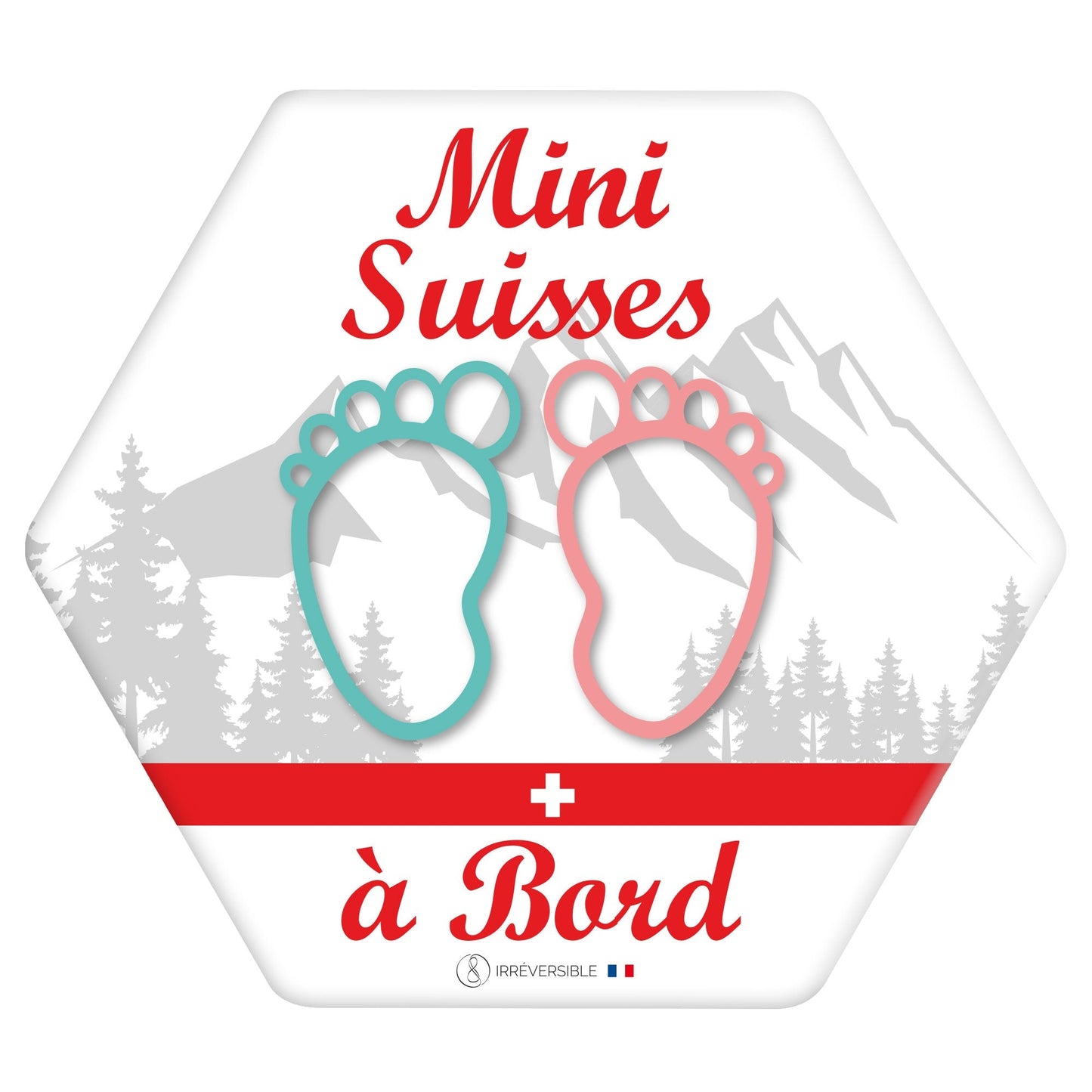 Adhésif / Autocollant bébé à bord - Mini Suisses montagnes
