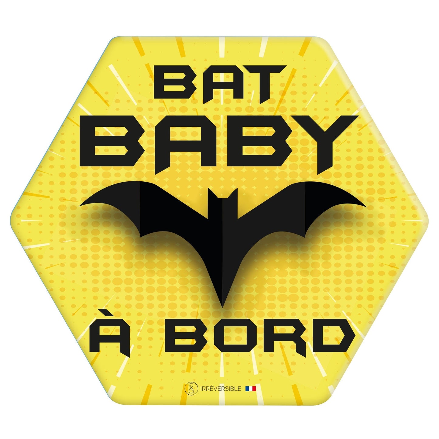 bébé a bord adhésif voiture idée cadeau naissance baby shower - bat baby batman jaune super héro 