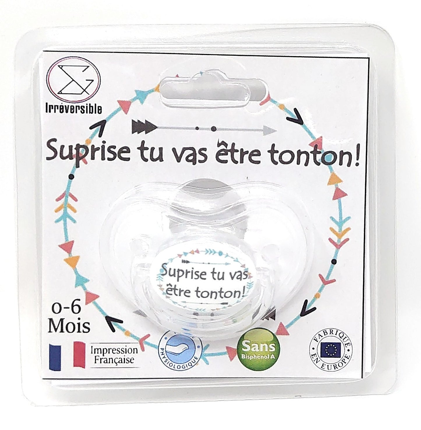 Sucette Surprise Tu Vas être Tonton! 0-6 Mois / Physiologique / Transparent Tétines Personnalisables Baby, Bebe, France, Idée Cadeau, Maman