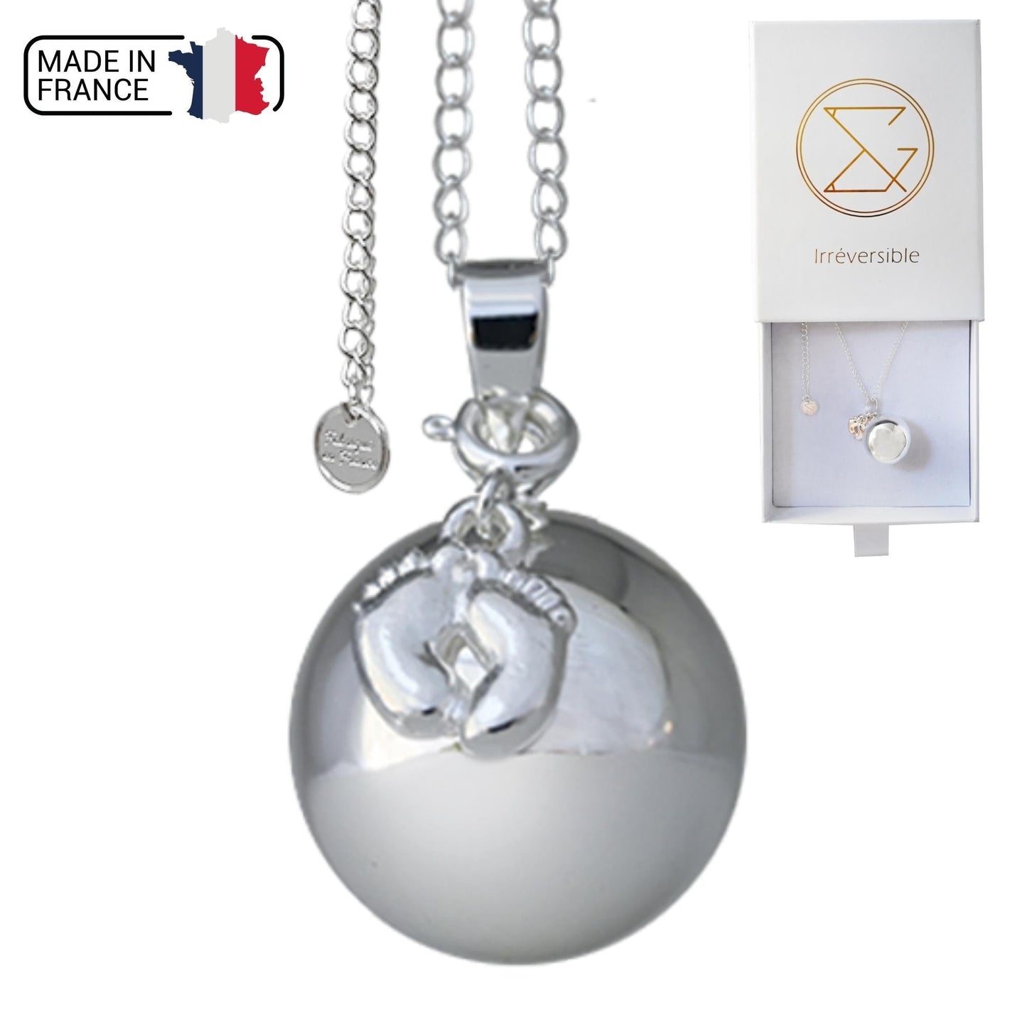 Bola de Grossesse - Made In France - Augustine Colliers Bola 100% Plaqué Argent, Bijou, Bijoux Maman, Bola, Grossesse