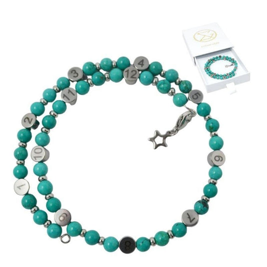 Bracelet D’allaitement - Howlite & Magnesite Tintée Bleu Turquoise Bracelets Allaitement