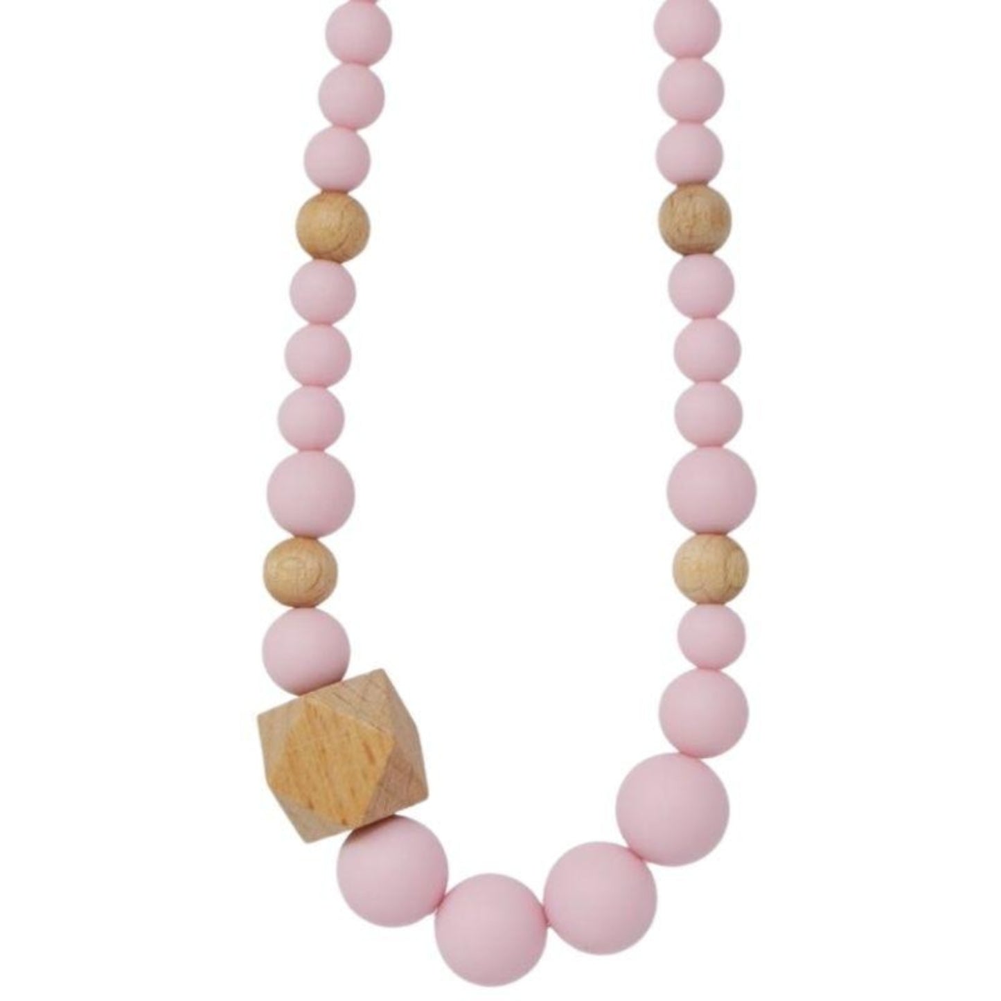 Collier D’allaitement ou de Portage en Silicone - Rose et Bois Allaitement, Bracelet Collier, Collier