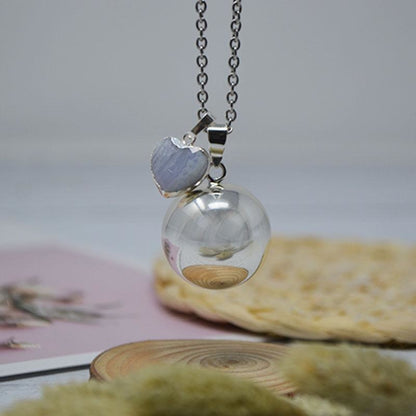 Pendentif Cœur - Pierres Naturelles - Lithothérapie Pendentif Bola Grossesse Diy Gratuit Bijoux Maman, Bola, Cadeau, Collier, Collier